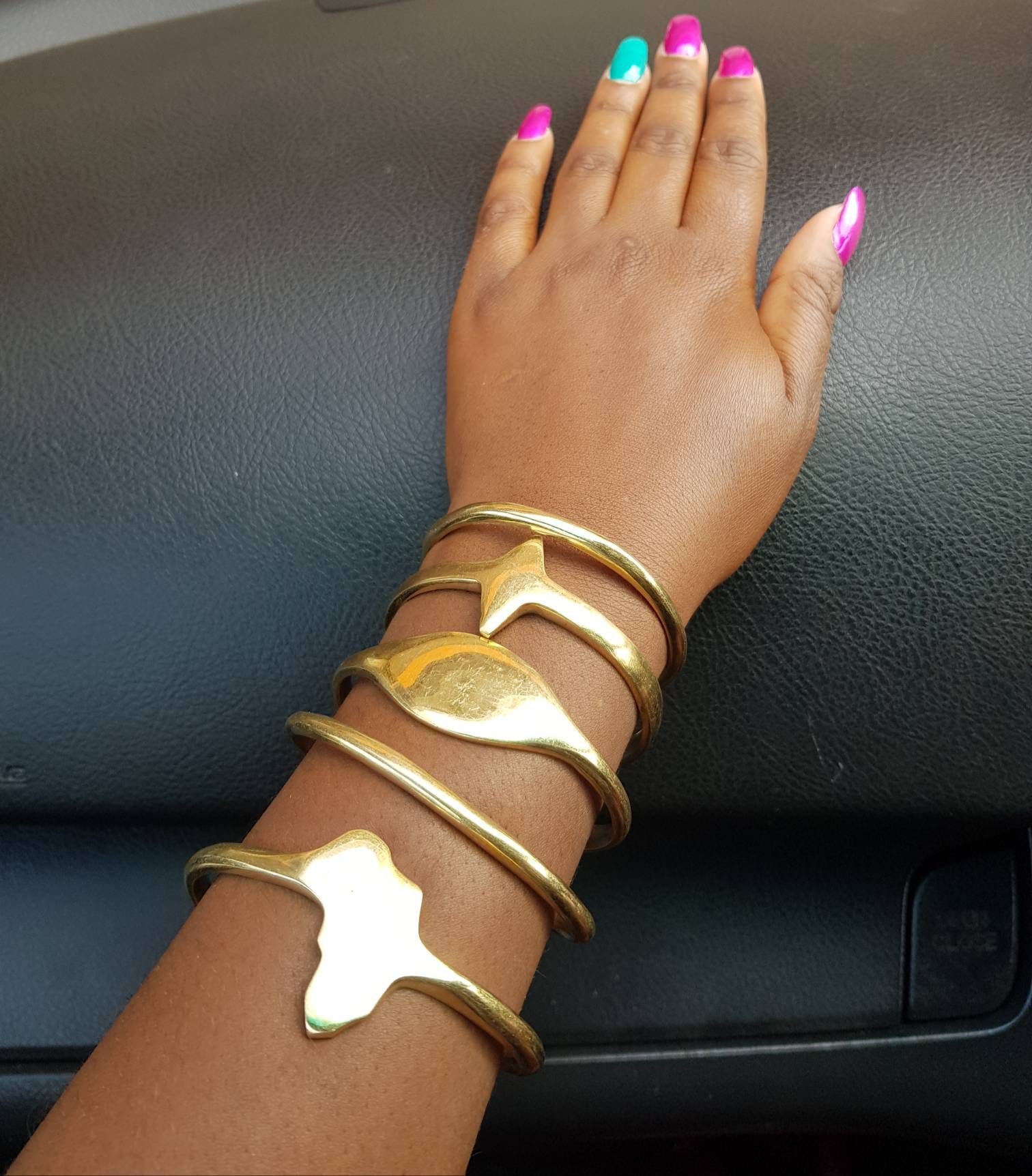 5pc African Brass Bracelets Set