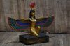 Aset Isis Wings Goddess Statue Painted Gold Sculpture Art Made in Egypt