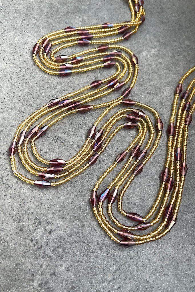 Crowned Amethyst Waist Beads