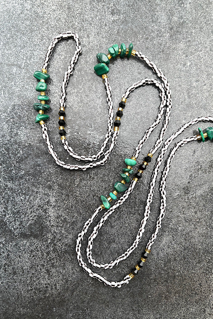 Zen Malachite Tie-On Waist Beads