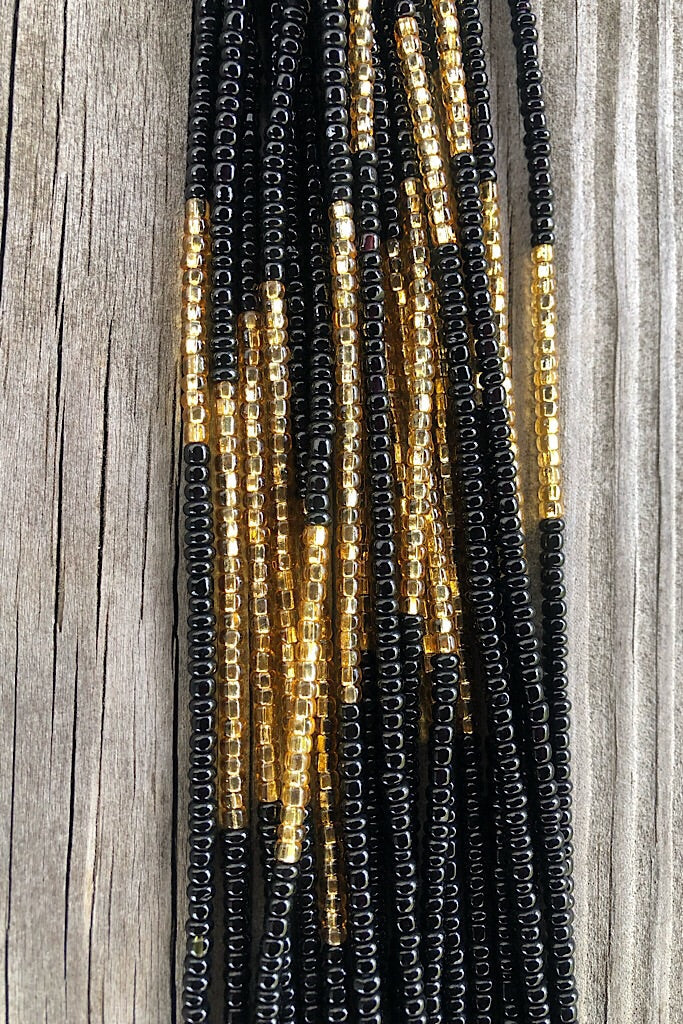 Infinity Black and Gold Waist Beads