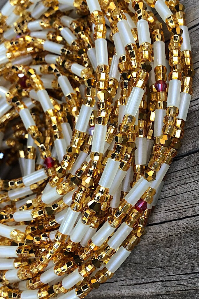 Gold Crystal Glow in the Dark Waist Beads