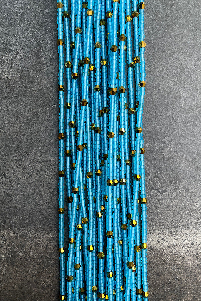 Aqua Moon Tie-On Waist Beads