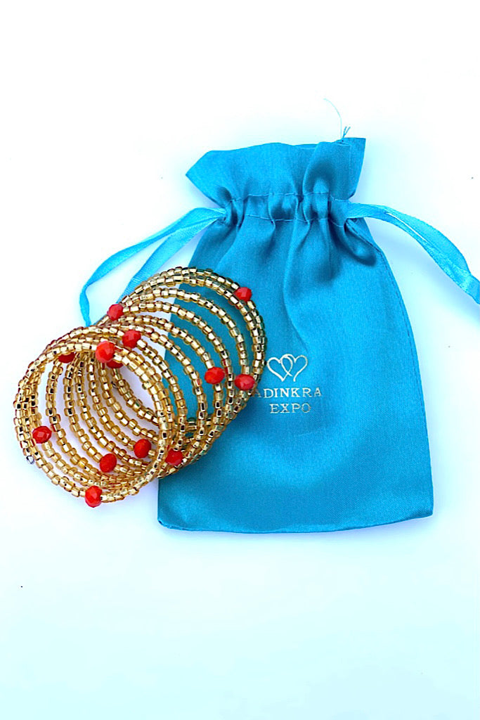 Gold  and Orange Crystal Bracelet
