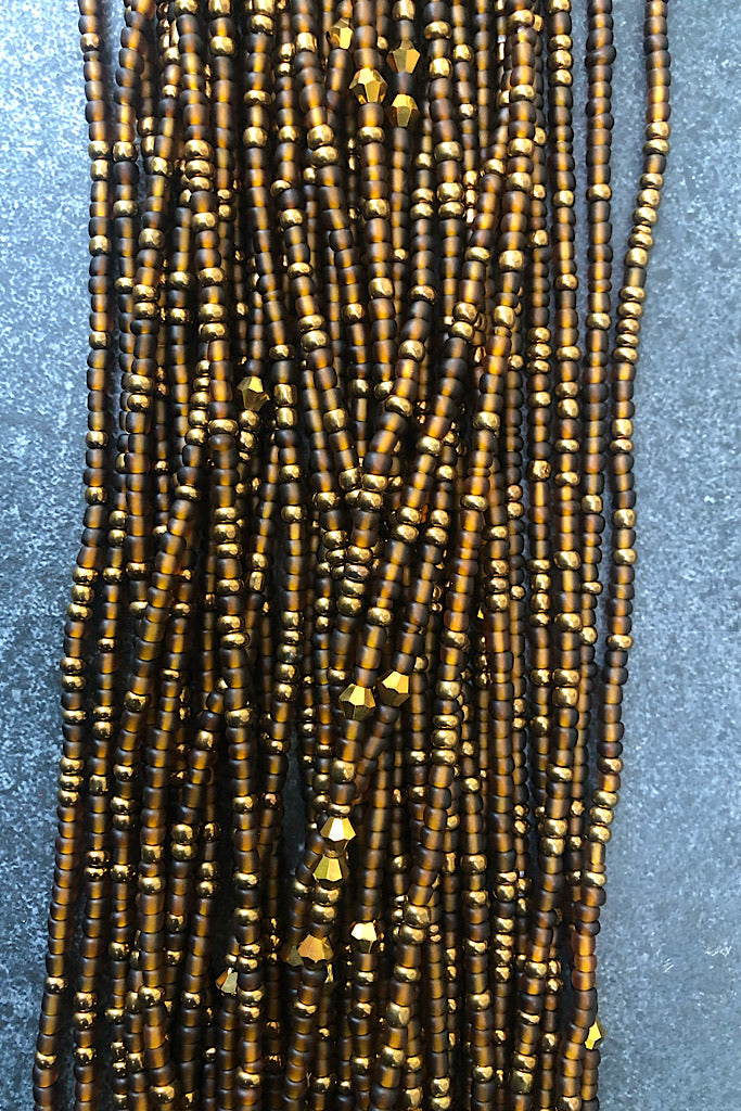 Extended Length 60 Inch Melanin and Gold Waist Beads