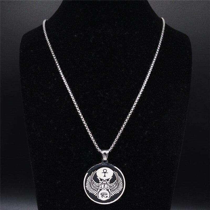 Ancient Kemite Egyptian Symbols Stainless Steel Necklace