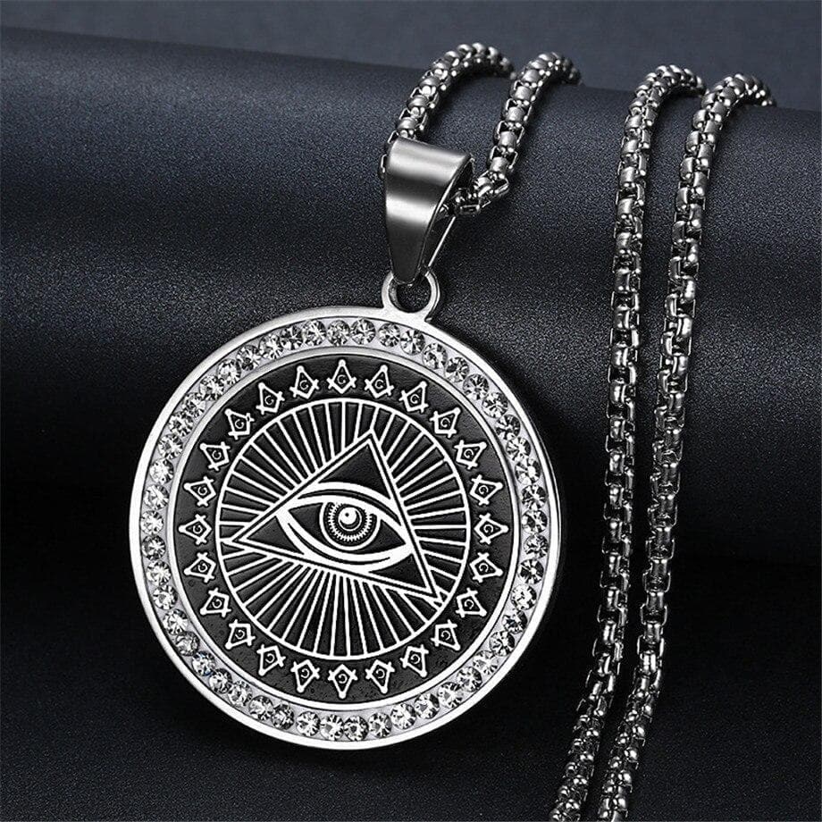 Ancient Kemet Eye of Providence Stainless Steel Necklace