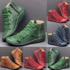 Women&#39;s PU Leather Casual Ankle Soft Handmade Ankle Boots