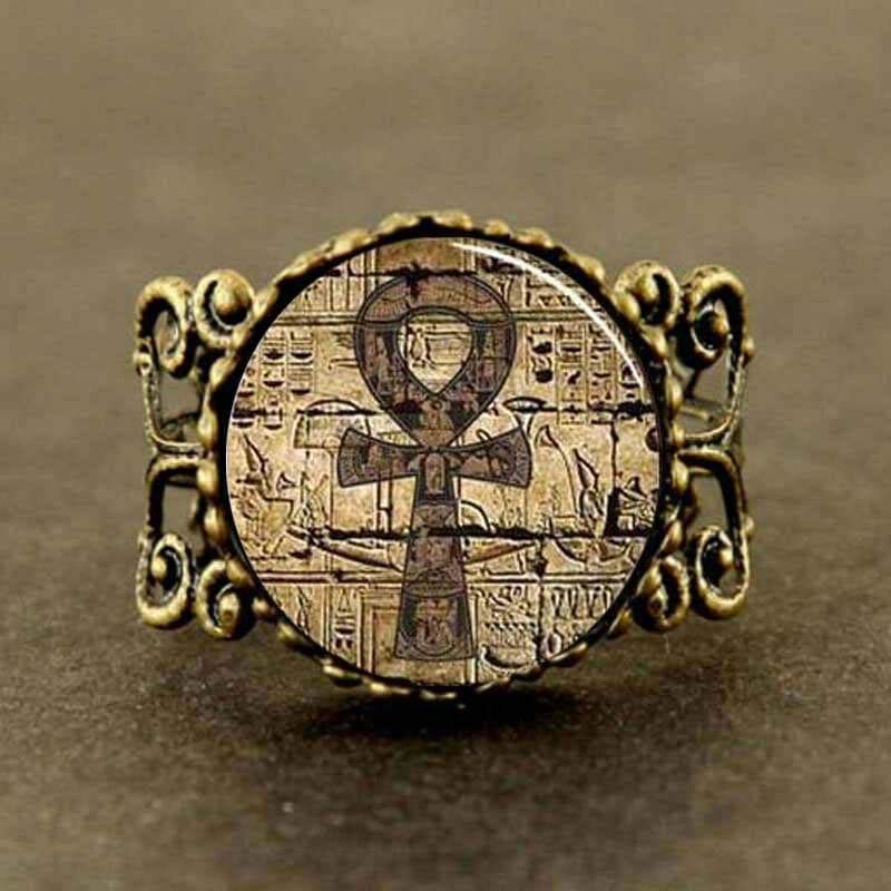 Ancient Kemite Egyptian Ankh Adjustable Ring