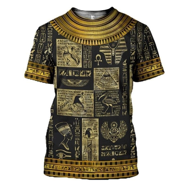 Ancient Kemet Symbols & Medu Neter Printed T-shirt