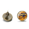 Ancient Kemet Eye of Heru Ankh Bastet Earrings