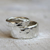 Men&#39;s Wide Band Hammered Sterling Silver Ring