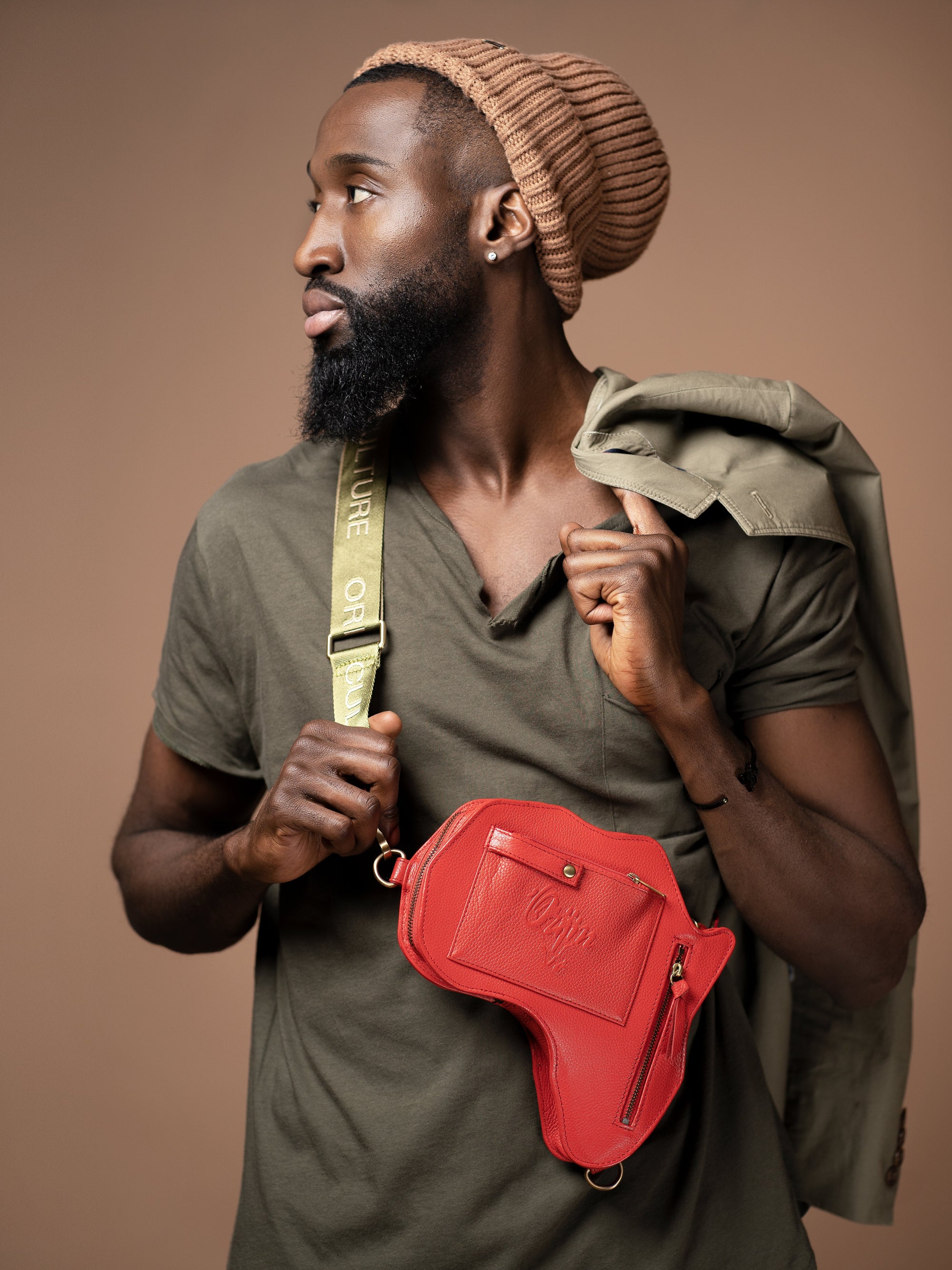 Africa Belt Bag - Red Leather