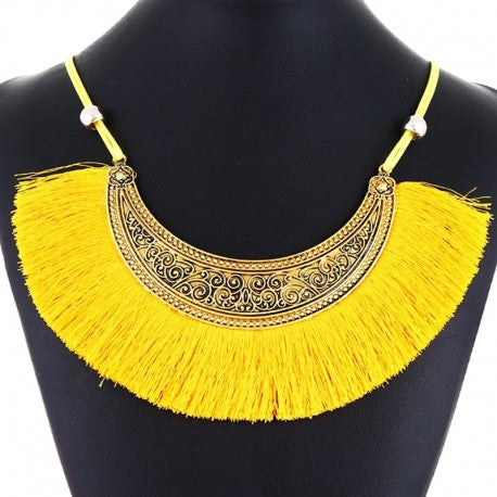 KEMETIS Yellow and Gold Vintage Ethnic Necklace